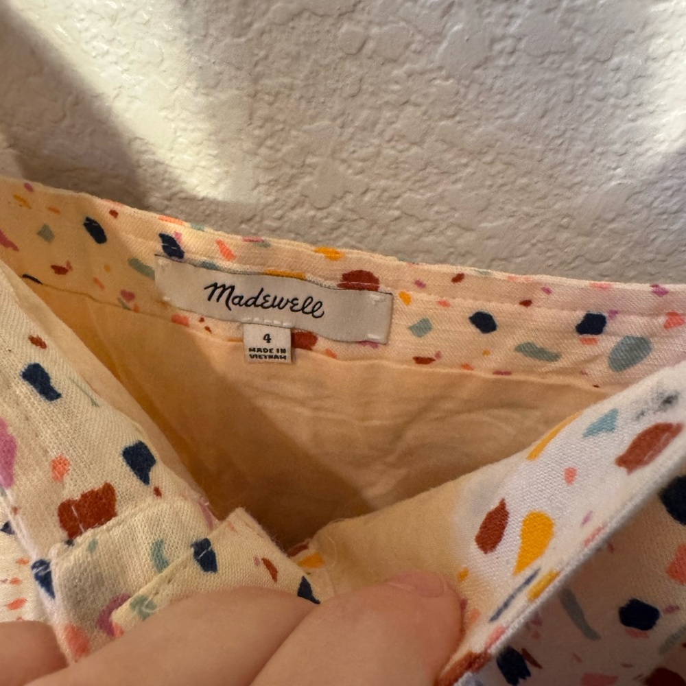 Madewell Button Down Multi-Colored Speckled Square Neck Midi Dress Size 4 - Picture 6 of 10